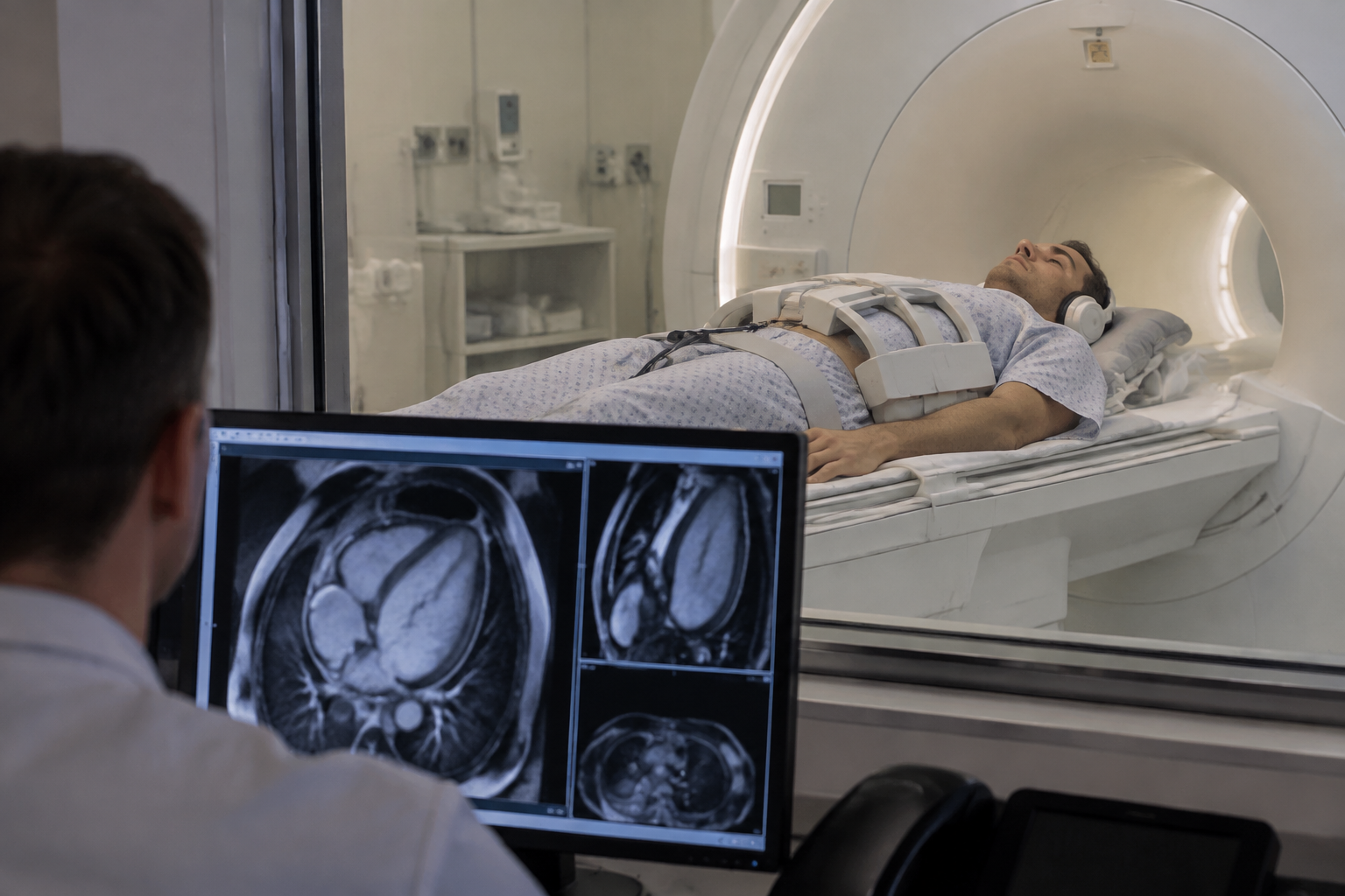 الرنين المغناطيسي للقلب بعد إصلاح رباعية فالوت — Cardiac magnetic resonance imaging after tetralogy of Fallot repair (MRI) — صورة توضيحية للفحص