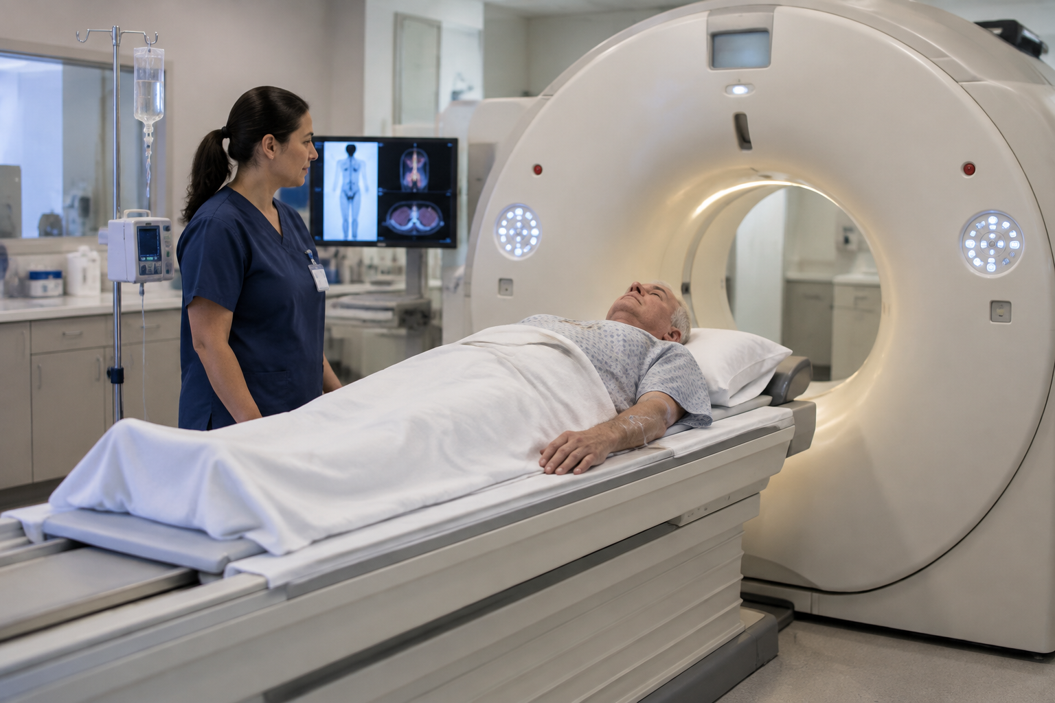 التصوير البوزيتروني بالفلوسيكلوفين لانتكاس سرطان البروستاتا — Fluciclovine positron emission tomography for recurrent prostate cancer (PET) — صورة توضيحية للفحص