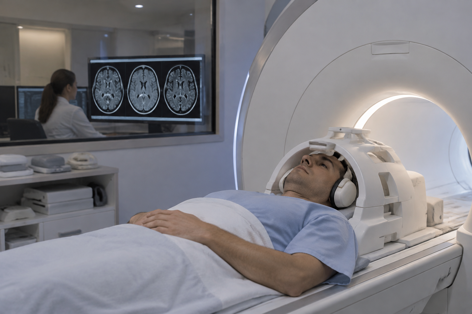رسم خرائط الحديد الدماغي بالرنين المغناطيسي — Brain iron mapping using magnetic resonance quantitative susceptibility mapping (QSM) — صورة توضيحية للفحص