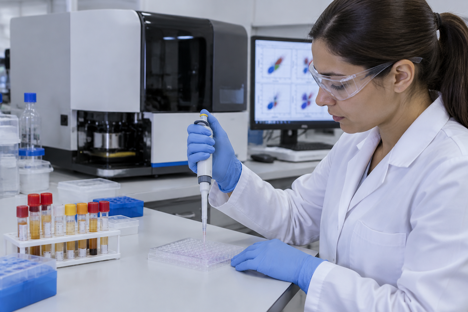 تحليل تثبيت المتممة C1q لأجسام HLA المضادة — Complement C1q-Binding Assay for Human Leukocyte Antigen Antibodies (C1q, HLA) — صورة توضيحية للفحص