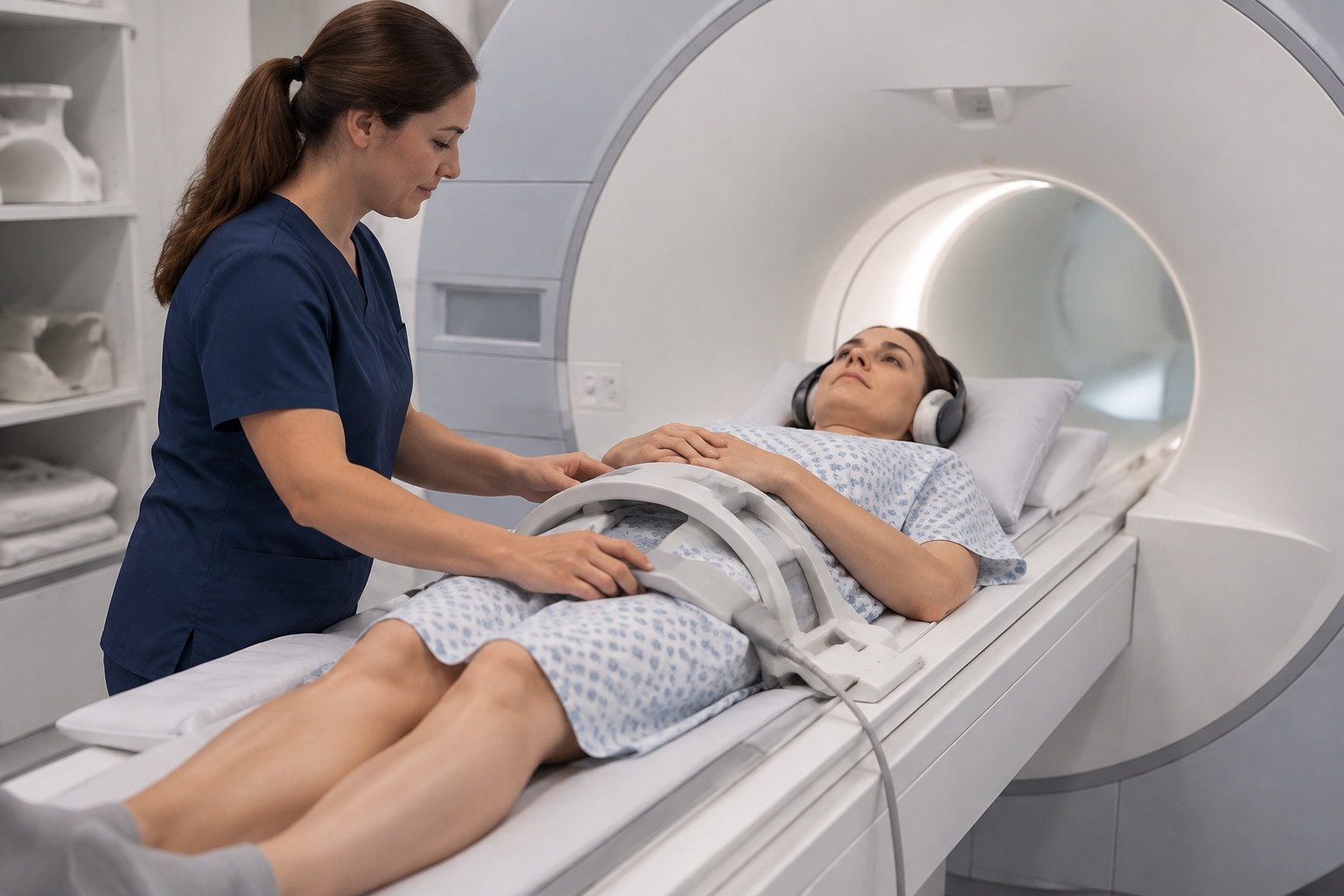 الرنين المغناطيسي لتقييم بطانة الرحم المهاجرة — Magnetic Resonance Imaging for Endometriosis Evaluation (MRI) — صورة توضيحية للفحص