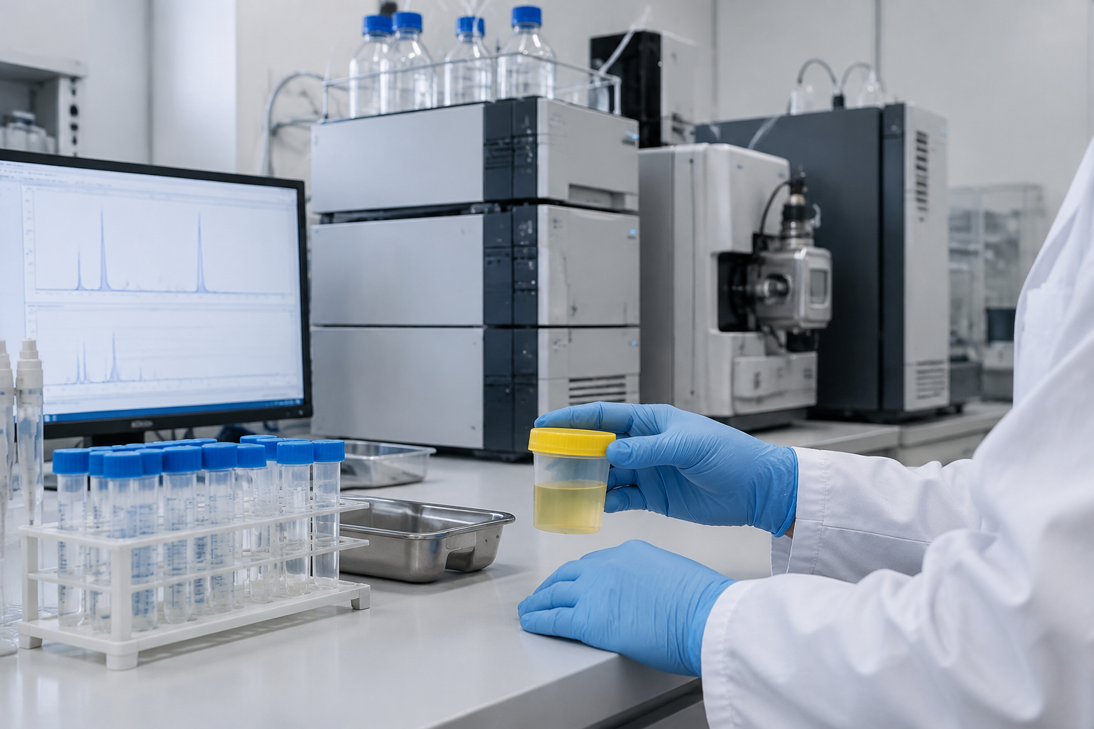 تحليل حمض المندليك وحمض فينيل غليوكسيليك للتعرض للستايرين — Mandelic Acid and Phenylglyoxylic Acid Test for Styrene Exposure — صورة توضيحية للفحص