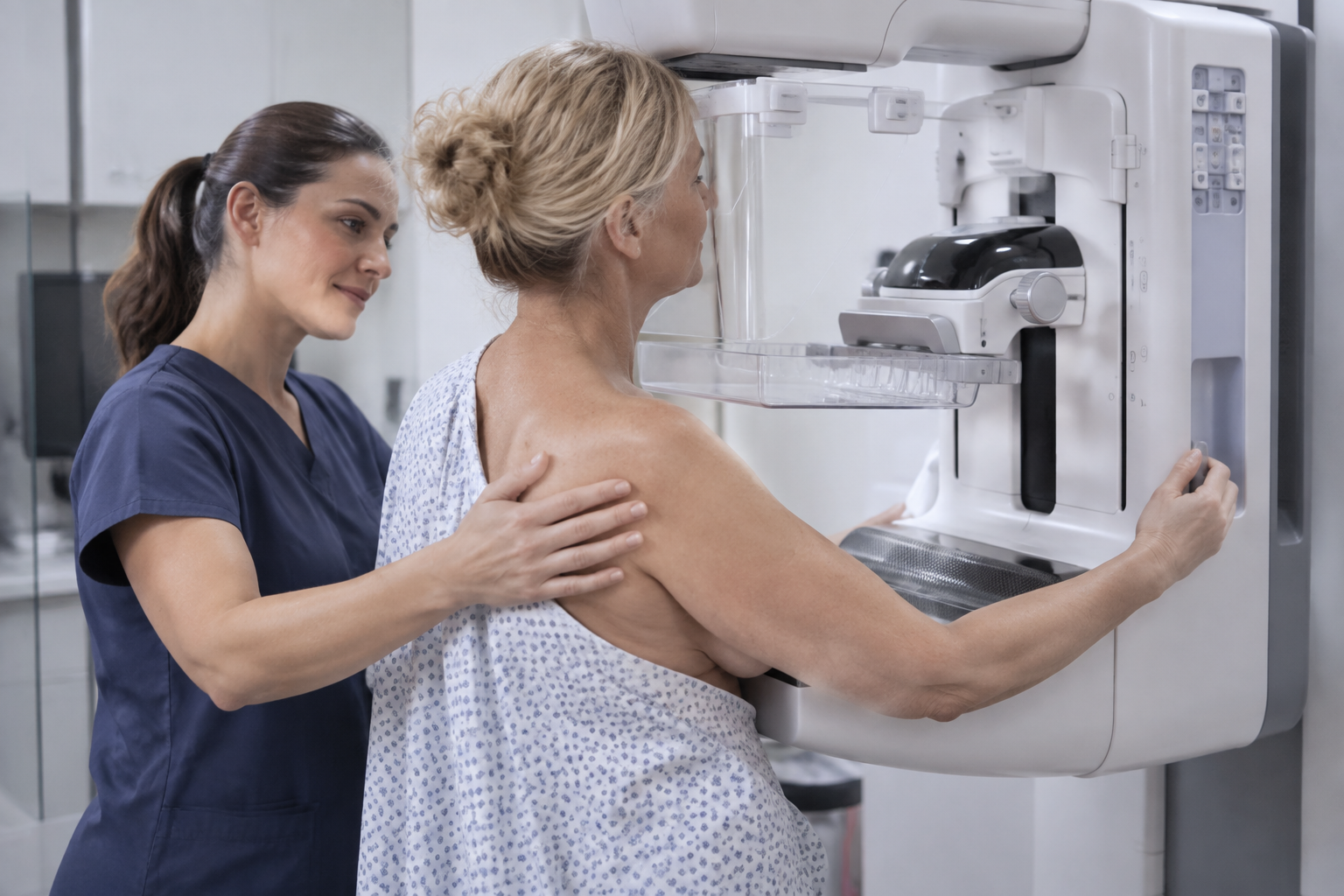 تصوير الثدي بالماموجرام — Mammography — صورة توضيحية للفحص