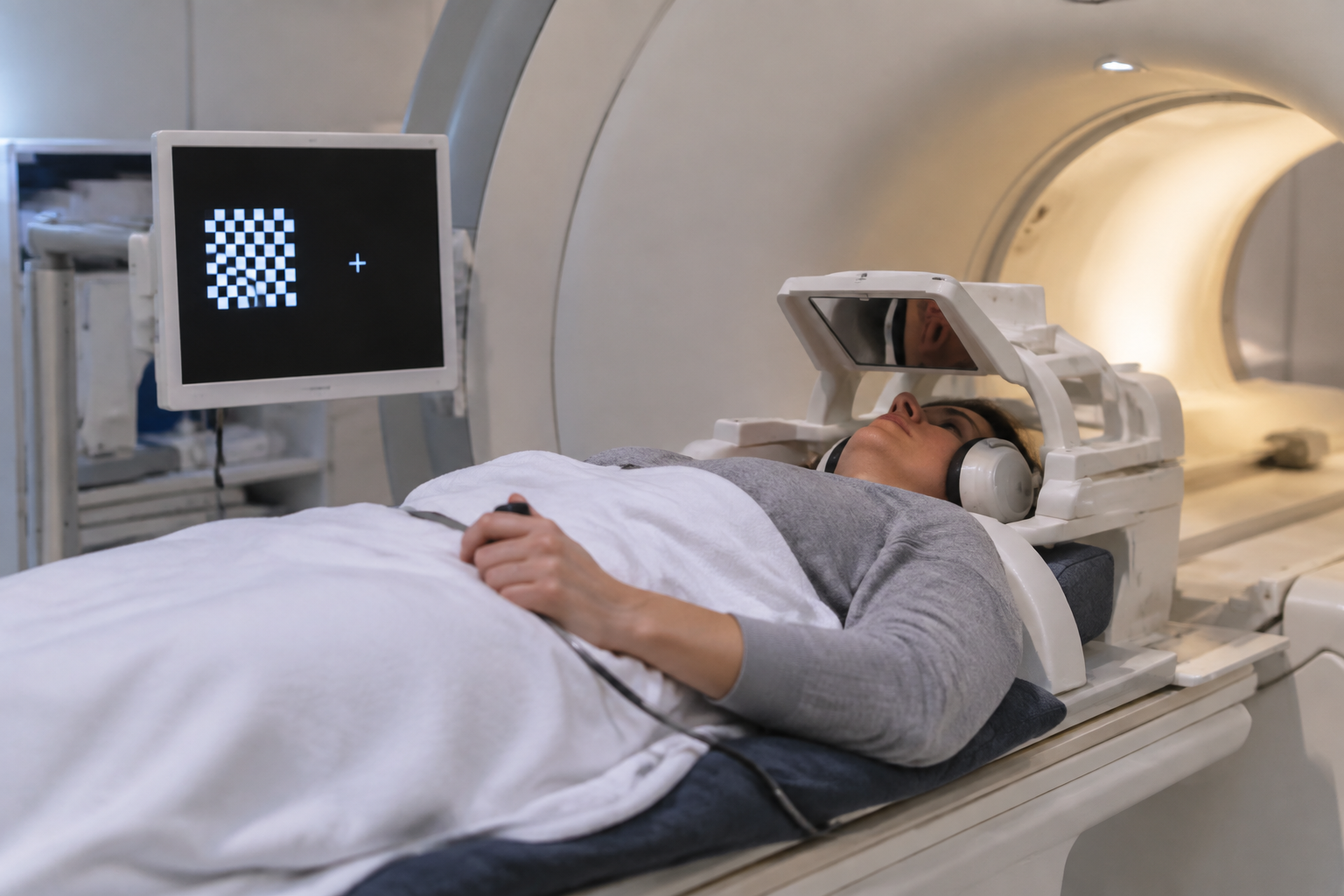 الرنين المغناطيسي الوظيفي — Functional Magnetic Resonance Imaging (fMRI) — صورة توضيحية للفحص