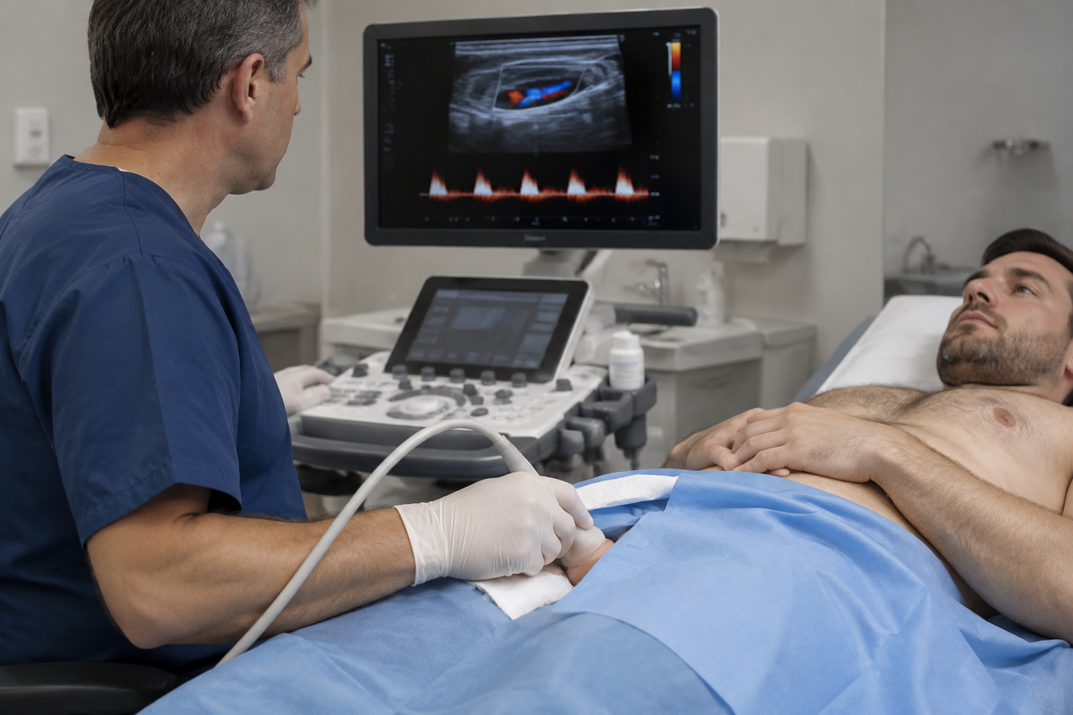 سونار القضيب بالدوبلر — Penile Doppler Ultrasound — صورة توضيحية للفحص