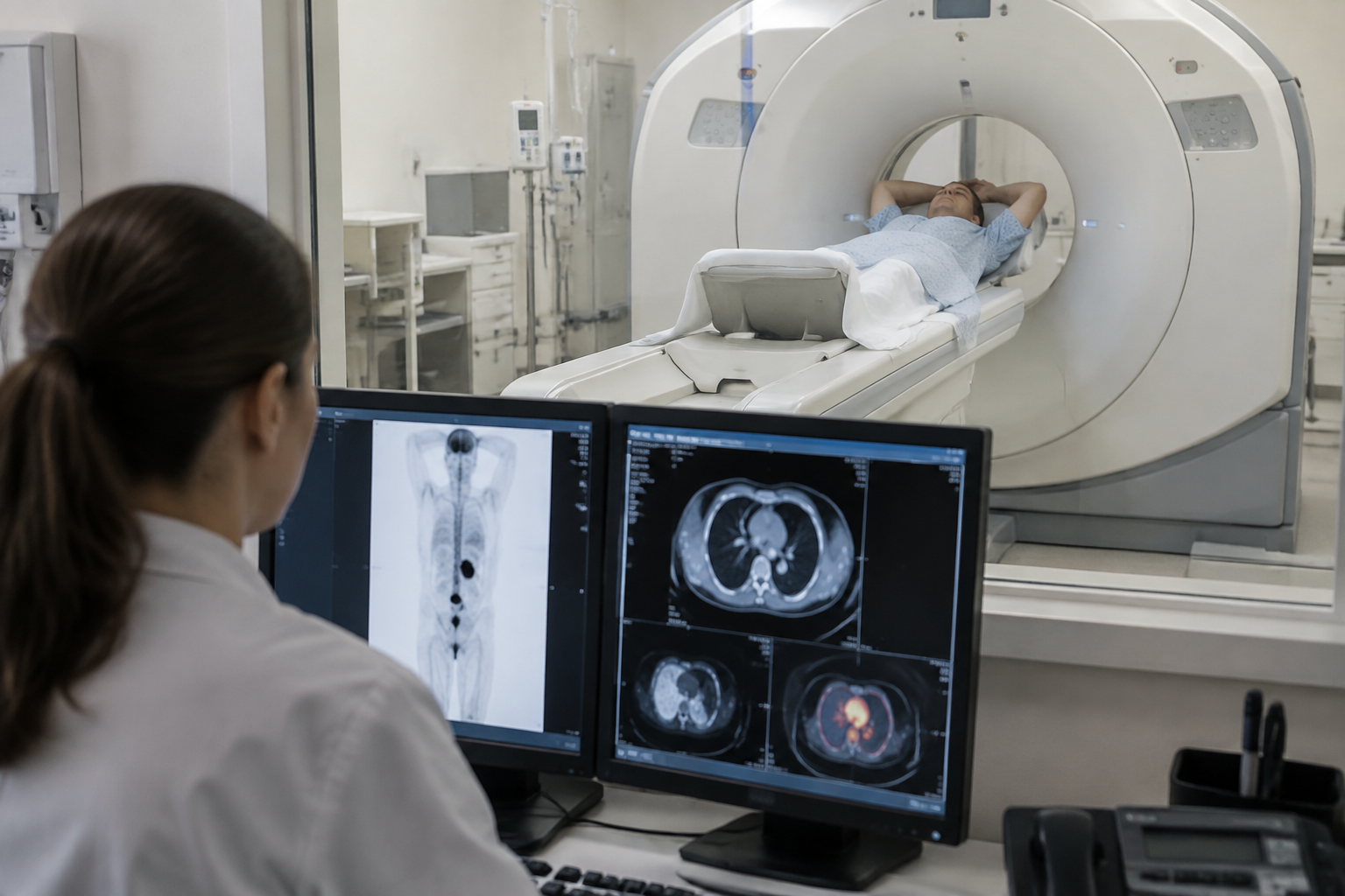 التصوير البوزيتروني لتقييم الحمى مجهولة السبب — Positron Emission Tomography for Fever of Unknown Origin Evaluation (PET) — صورة توضيحية للفحص