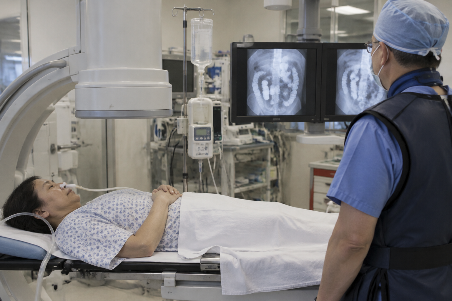 أشعة الأمعاء الدقيقة بالحقن — Small Bowel Enteroclysis — صورة توضيحية للفحص