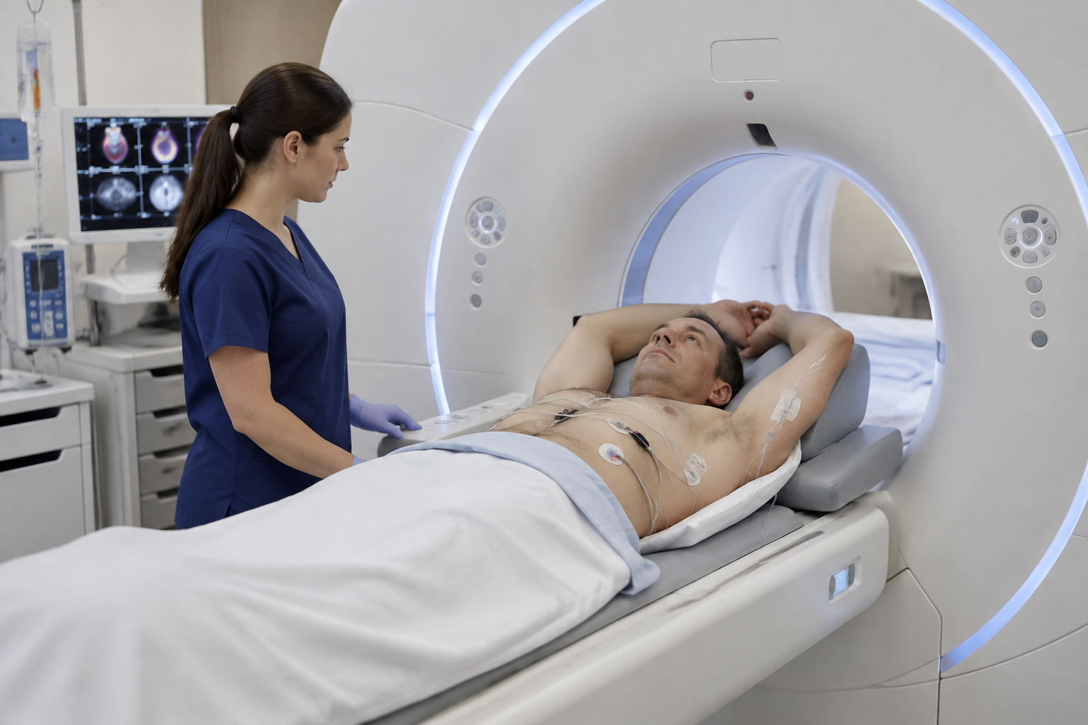 تصوير تروية القلب بالأمونيا المشعة — Nitrogen-13 Ammonia Myocardial Perfusion Imaging (N-13) — صورة توضيحية للفحص