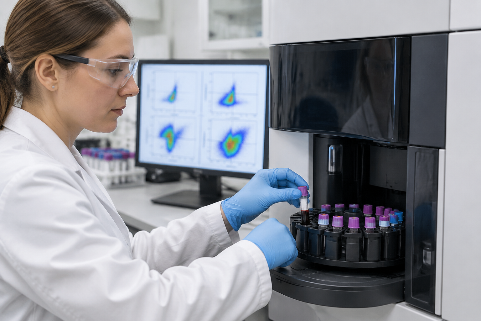 فحص التدفق الخلوي لمتلازمة سيزاري — Flow cytometry for Sézary syndrome — صورة توضيحية للفحص
