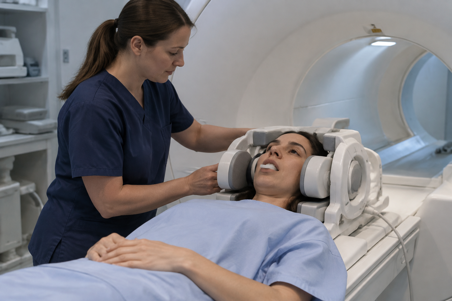 الرنين المغناطيسي على المفصل الفكي الصدغي — Temporomandibular joint magnetic resonance imaging (MRI) — صورة توضيحية للفحص