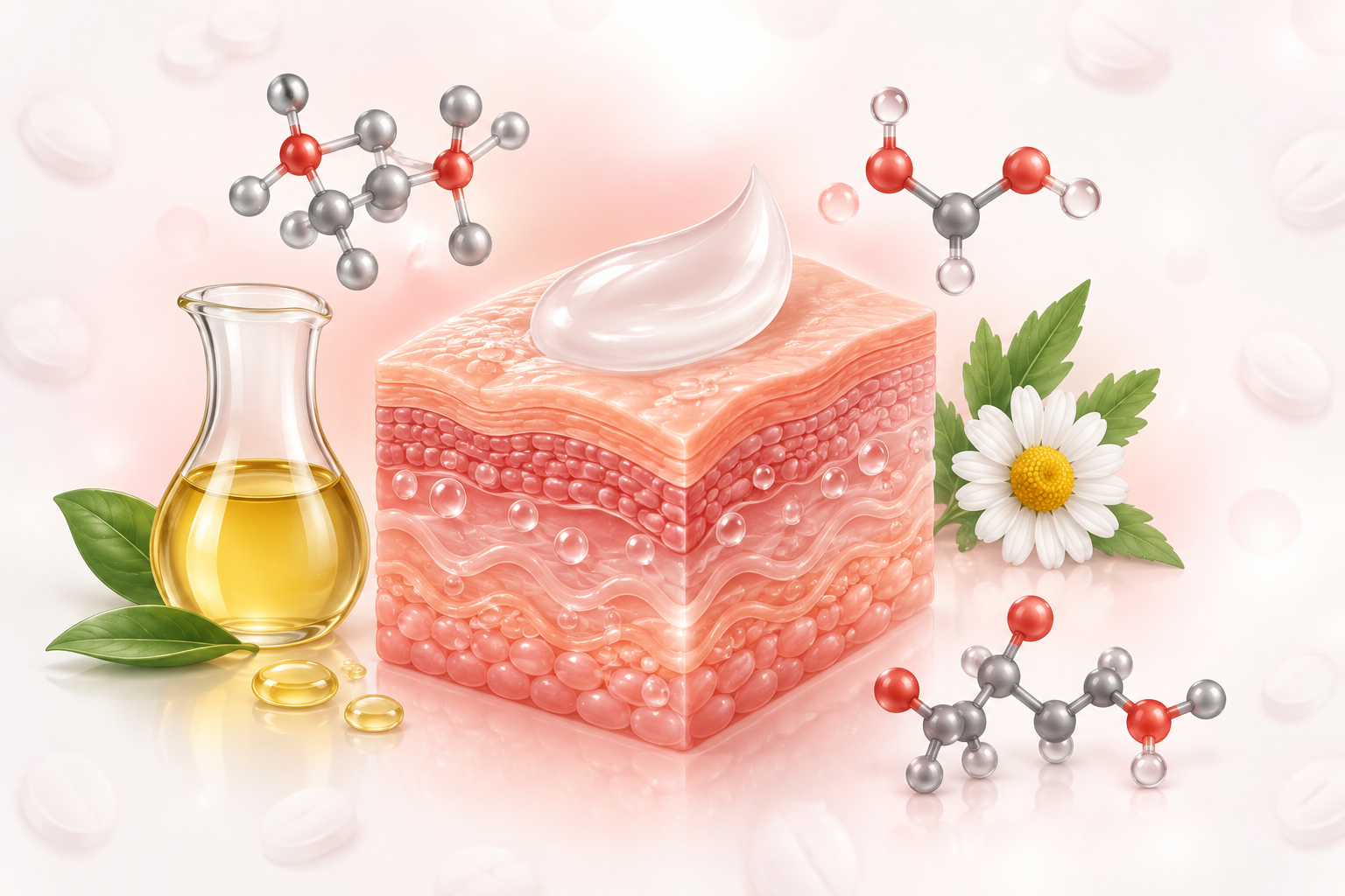 ديميتيكون، غليسرين، فيتامين ب 5، زيت البرافين | dimeticone, glycerol, panthenol, paraffin oil