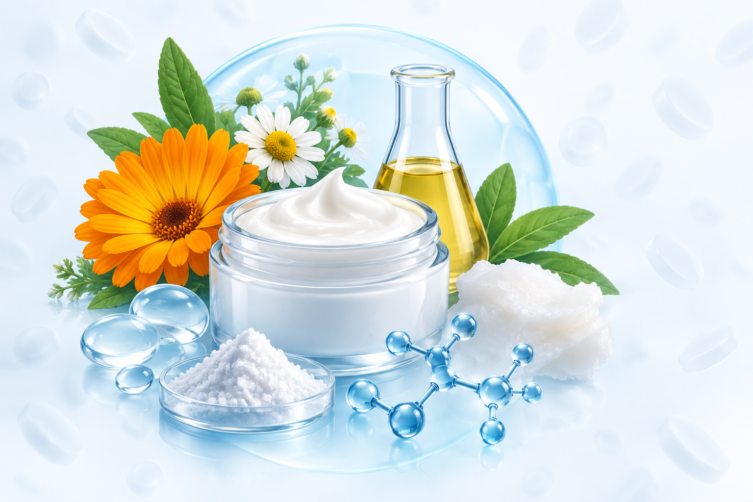 آلانتوين، بكورية طبية، جليسيرول، بابونج ألماني، بانثينول، زيت البارافين | allantoin, calendula officinalis, glycerol, matricaria chamomilla, panthenol, paraffin oil