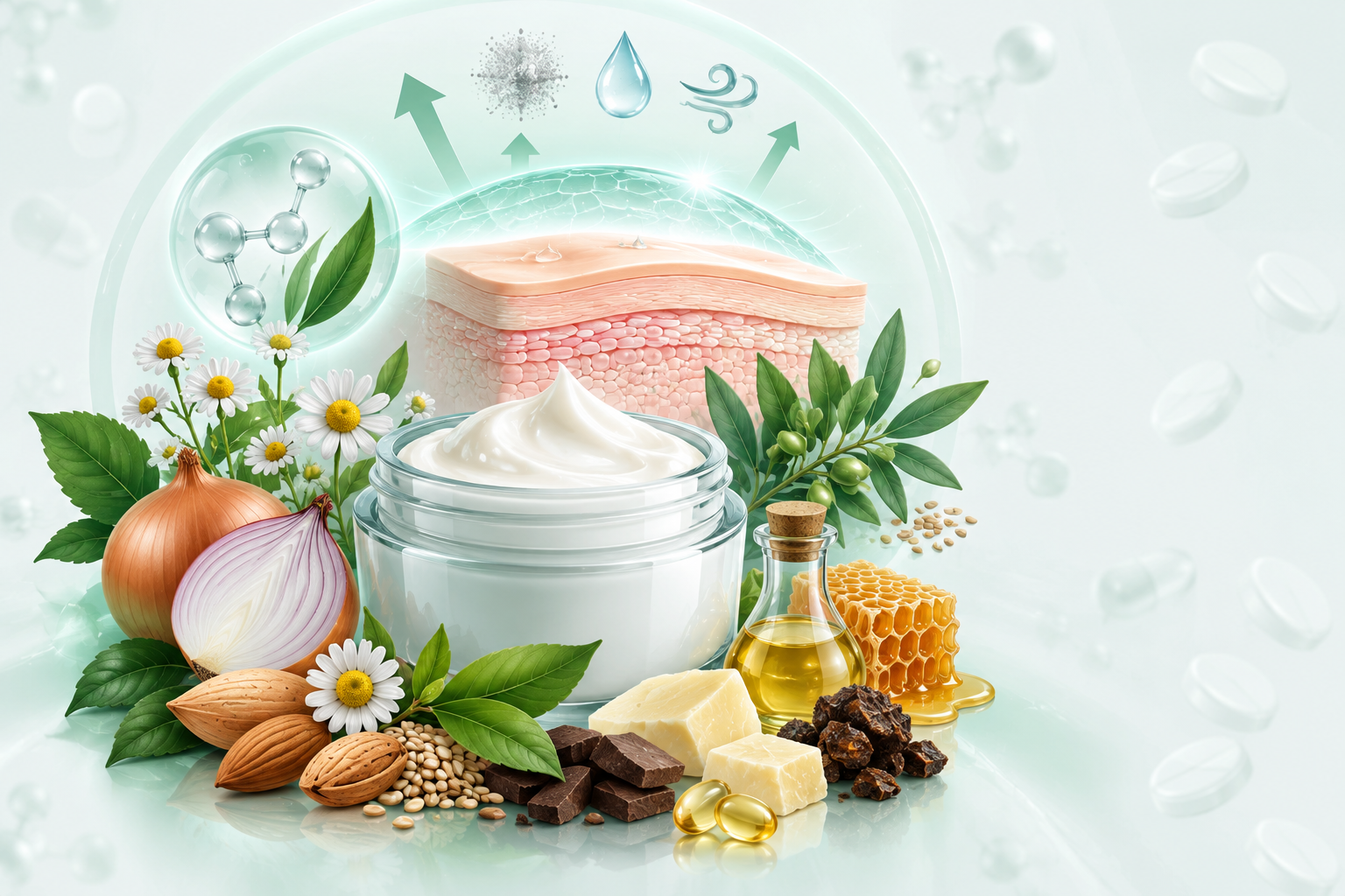 بصل،بيوفلافونويد،زبدة كاكاو،دايمتيكون،زيتوت طبيعية،عسل،حديد،بابونج،عكبر،لوزحلو،سيلينيوم،سمسم،مجموعة فيتامين ب،أ،إي،سي،زنك. | allium cepa, ascorbic acid, bioflavonoids, cacao butter, dimeticone, dromaius novaehollandiae, herbal honey, iron ferrous, matricaria chamomilla,paraffin oil, propolis,prunus amygdalus (dulcis),retinol, selenium, sesamum orientale,silicone oil, vitamin b complex,vitamin e,white beeswax,zinc