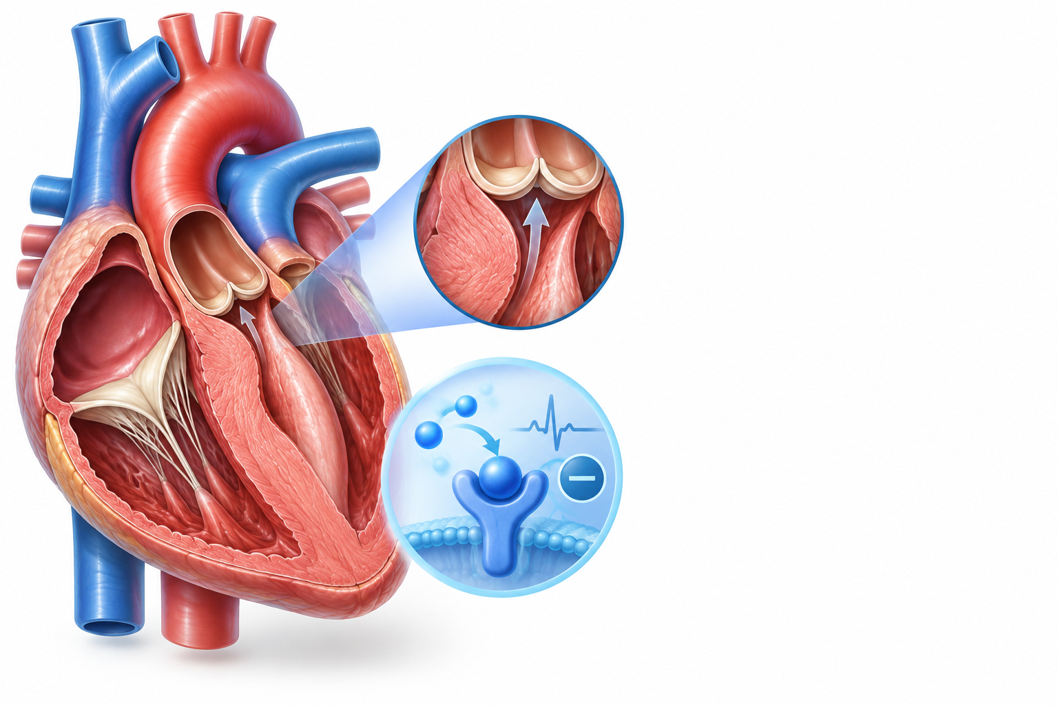 بروبرانالول | Propranolol — رسم توضيحي لفئة التضيق الضخامي المجهول السبب تحت الصمام الأبهري