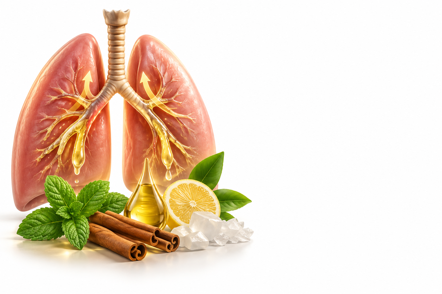 شجرة الكافور.، ليمون، (نعنع) ،زيت البارافين ،حمض السالساليك | cinnamomum camphora, citrus limonum, mentha piperita, paraffin oil, salicylic acid — رسم توضيحي لفئة سعال منتج للبلغم