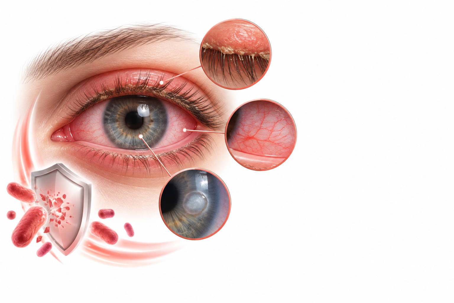 سيبروفلوكساسين للعين | Ciprofloxacin Eye Drops — رسم توضيحي لفئة التهاب الجفن و القرنية و الملتحمة