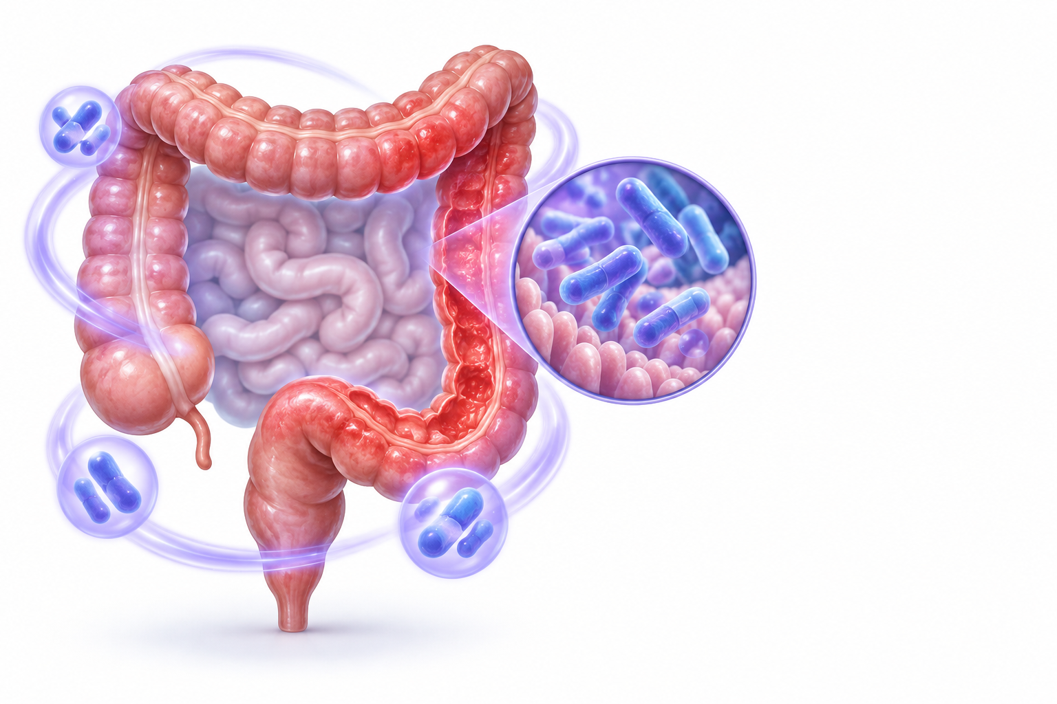 عصية لبنية حمضية، عصية لبنية رامنوسوس | Lactobacillus Acidophilus, Lactobacillus Rhamnosus — رسم توضيحي لفئة التهاب القولون