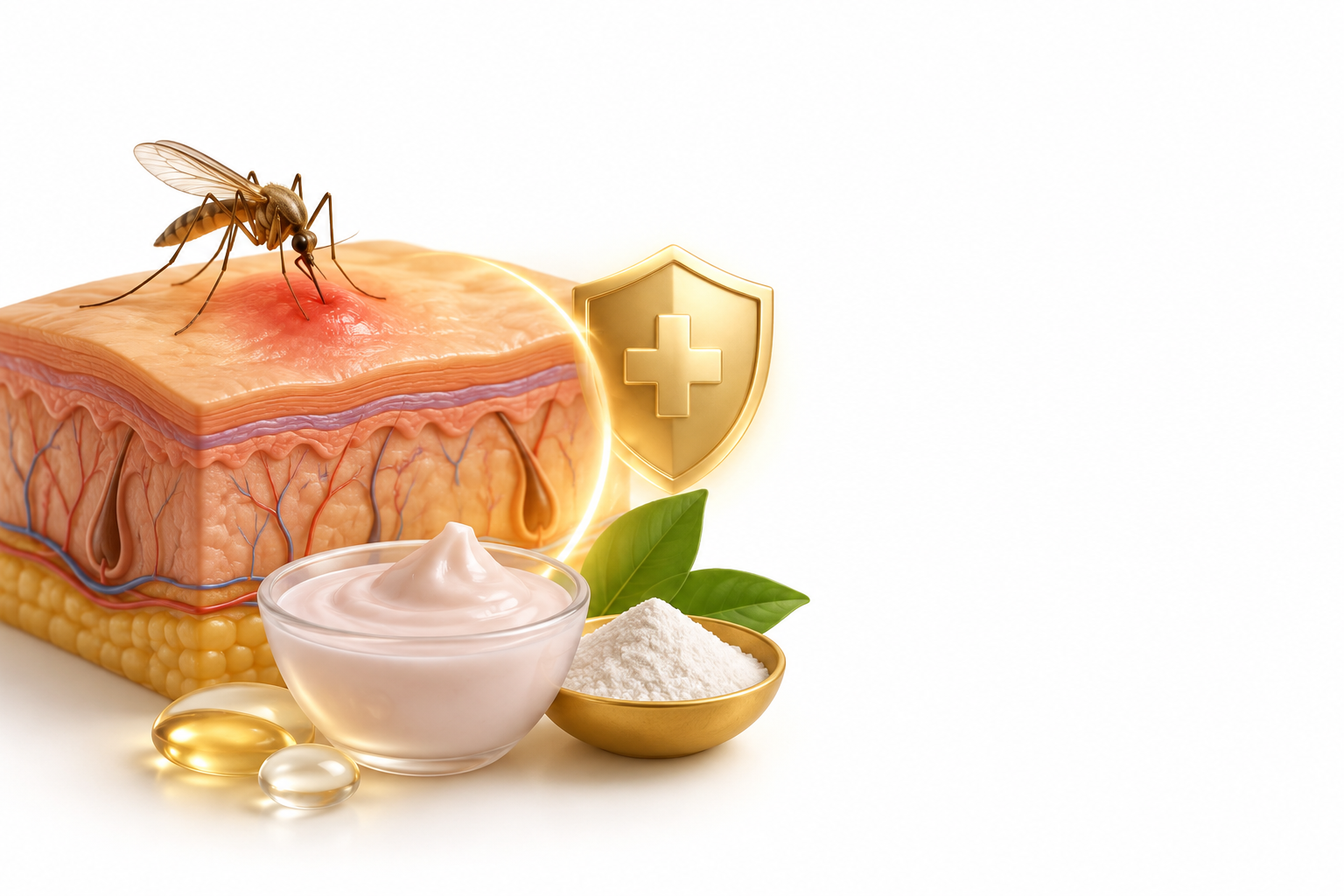كالامين مع أكسيد الزنك . | Calamine, Zinc Oxide — رسم توضيحي لفئة لدغة حشرة