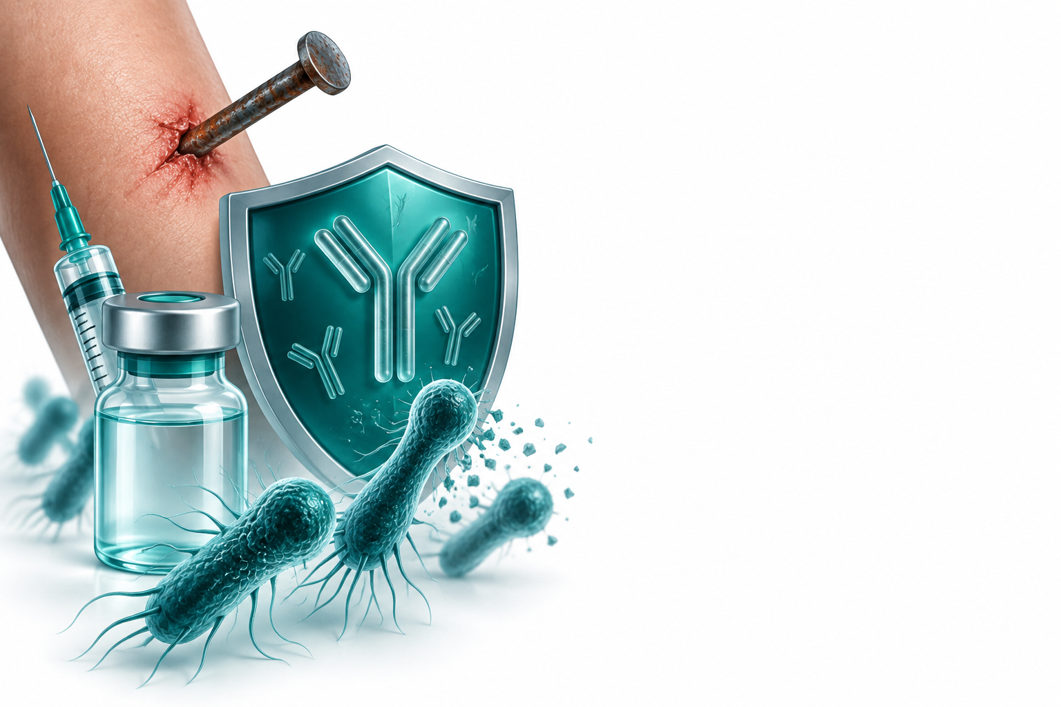 سعال ديكي، دفتيريا، كزاز، شلل الأطفال النوع 3،2،1 | Vaccine B. pertussis (inactivated), Diphtheria anatoxin (purified), Tetanus anatoxin (purified), Poliomyelitis virus type 1(inactivated), Poliomyelitis virus type 2 (inactivated), Poliomyelitis virus type 3 (inactivated) — رسم توضيحي لفئة لقاح الكزاز