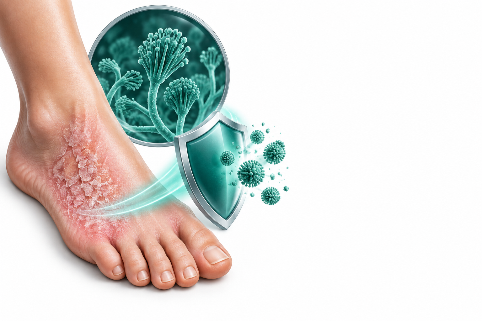 حمض البوريك، هيكساكلوروفين، حمض الساليسيليك، تلك | Boric acid, Hexachlorophene, Salicylic acid, Talc — رسم توضيحي لفئة مضاد الفطريات
