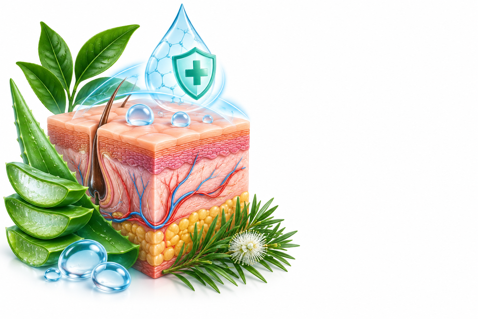 آلانتوين، صبر حقيقي، شاي أخضر، جليسيرول، شجرة الشاي ، تريكلوزان | allantoin, aloe barbadensis, camellia sinensis, glycerol, melaleuca alternifolia, triclosan — رسم توضيحي لفئة زهم