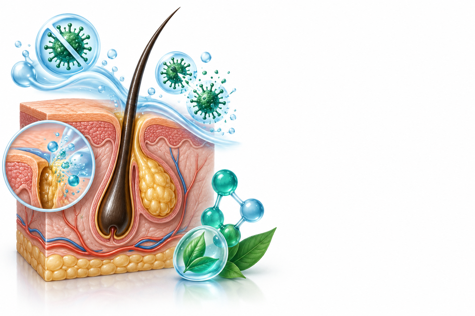 حمض ساليسيليك، ترايكلوزان، ألانتوين | Salicylic acid, triclosan, allantoin — رسم توضيحي لفئة زهم