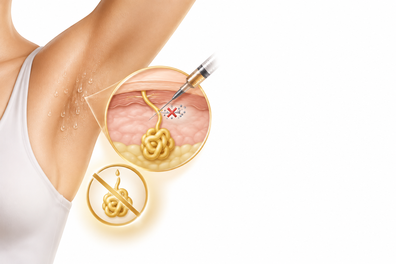 ذيفان السجقية ” بوتيولينيوم توكسين ” . | Botulinum Toxin — رسم توضيحي لفئة فرط التعرق