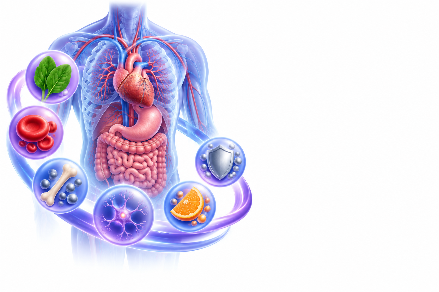 حمض الفوليك، الحديد، المنغنيز، فيتامين ب 12، فيتامين سي، الزنك | folic acid, iron, manganese, vitamin b12, vitamin c, zinc — رسم توضيحي لفئة عوز الفيتامين