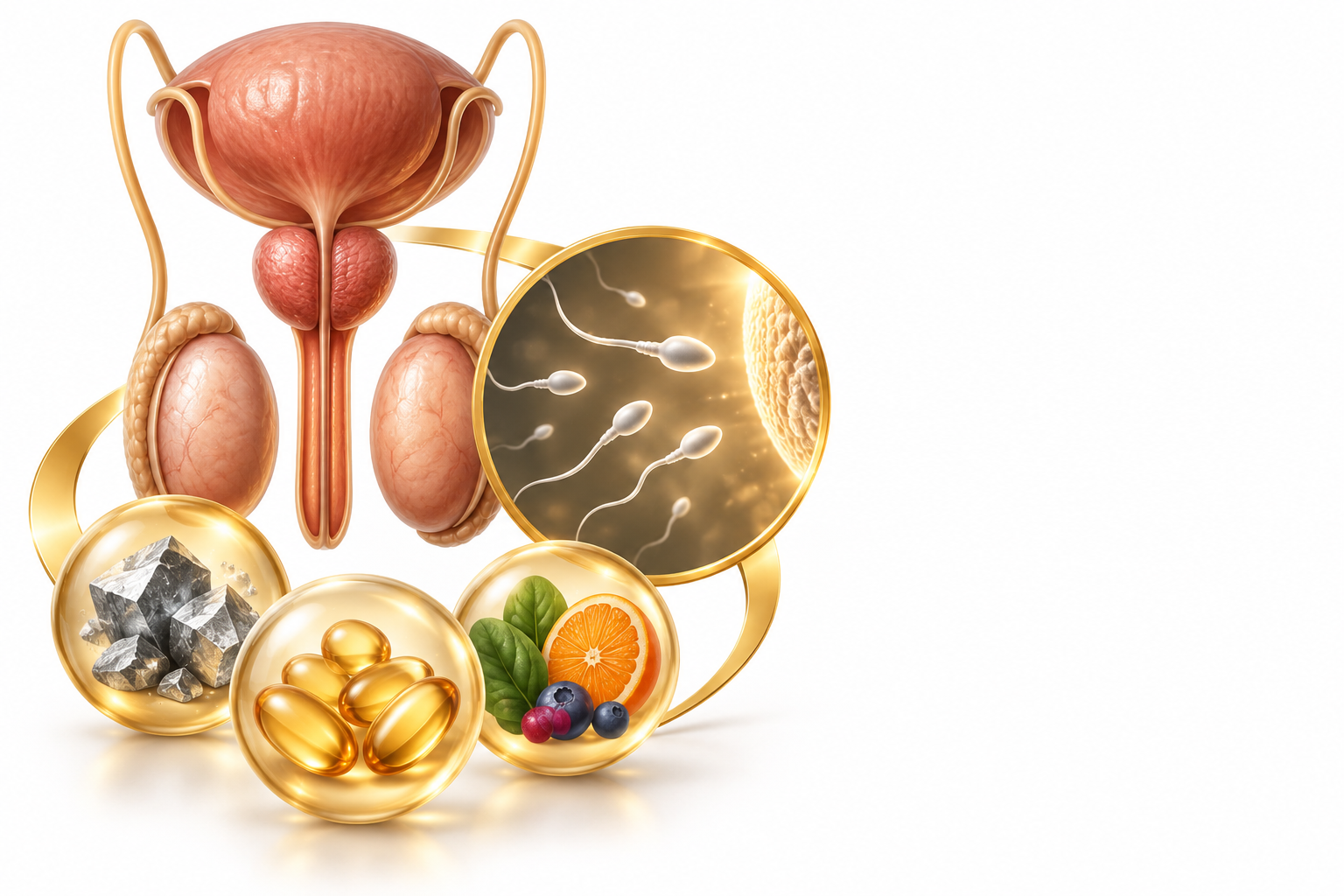 زنك مع فيتامينات | Zinc, Vitamins — رسم توضيحي لفئة ضعف الخصوبة