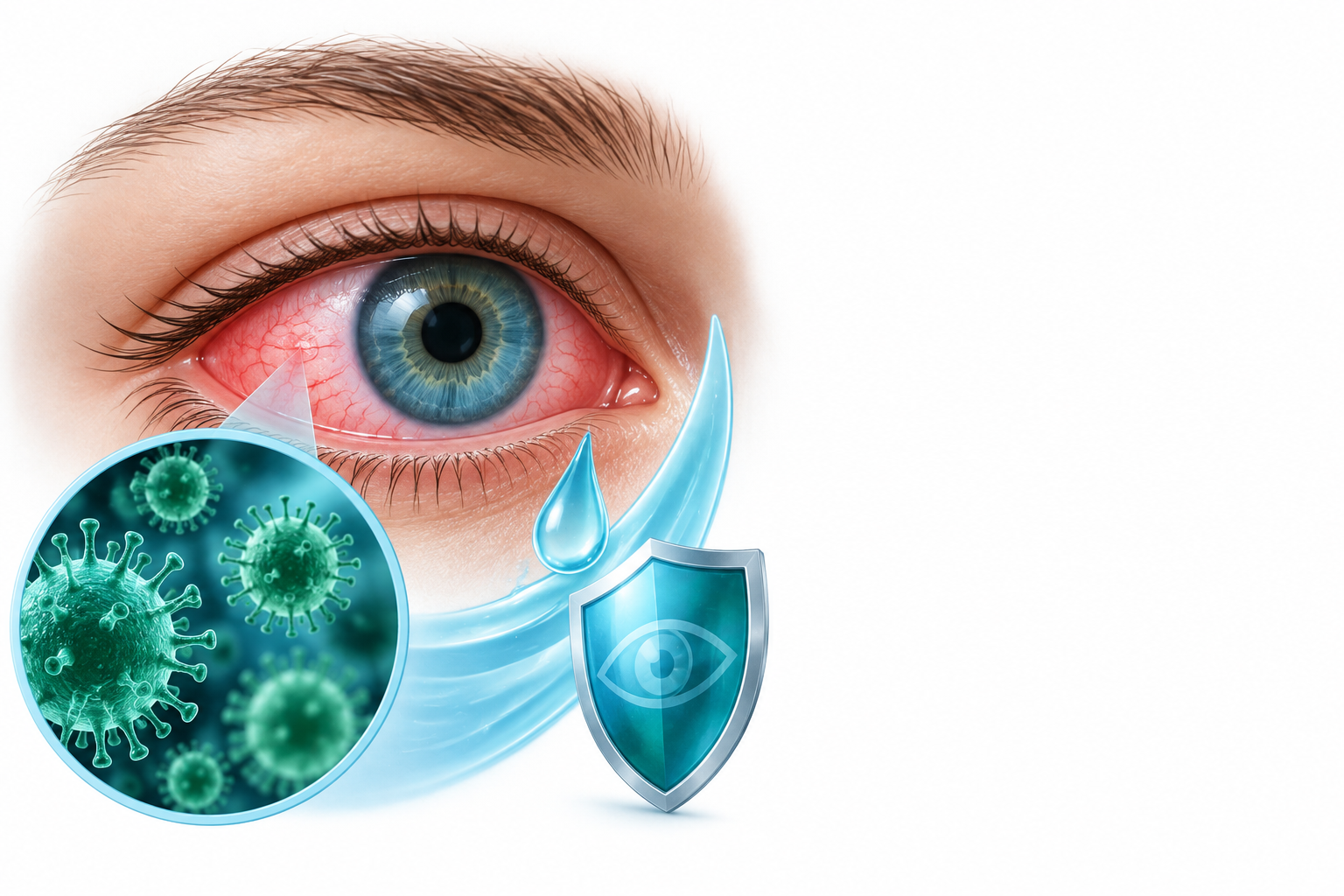 ميدريسون للعين | Medrysone Ophthalmic — رسم توضيحي لفئة التهاب ملتحمة العين الفيروسي