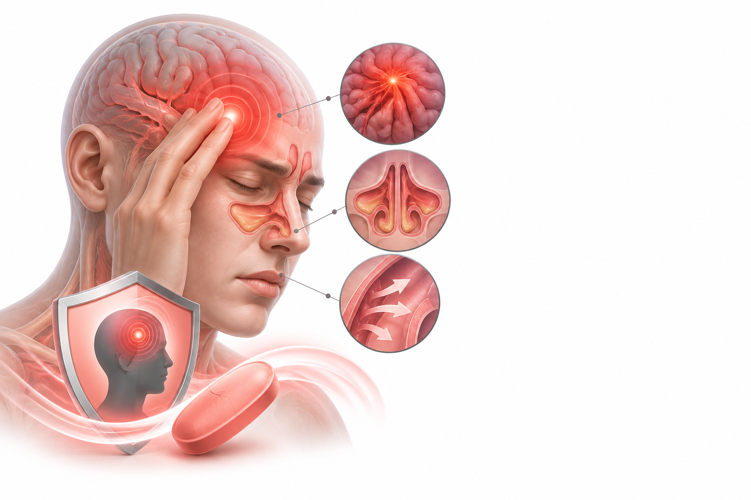 أيبوبروفن، كلورفينيرامين، سودوإيفيدرن | Ibuprofen, chlorpheniramine, pseudoephedrine — رسم توضيحي لفئة صداع