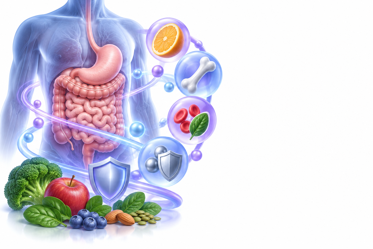 فيتامين سي، كالسيوم، فيتامين ب9، زنك | ascorbic acid, calcium, folic acid, zinc — رسم توضيحي لفئة تغذية