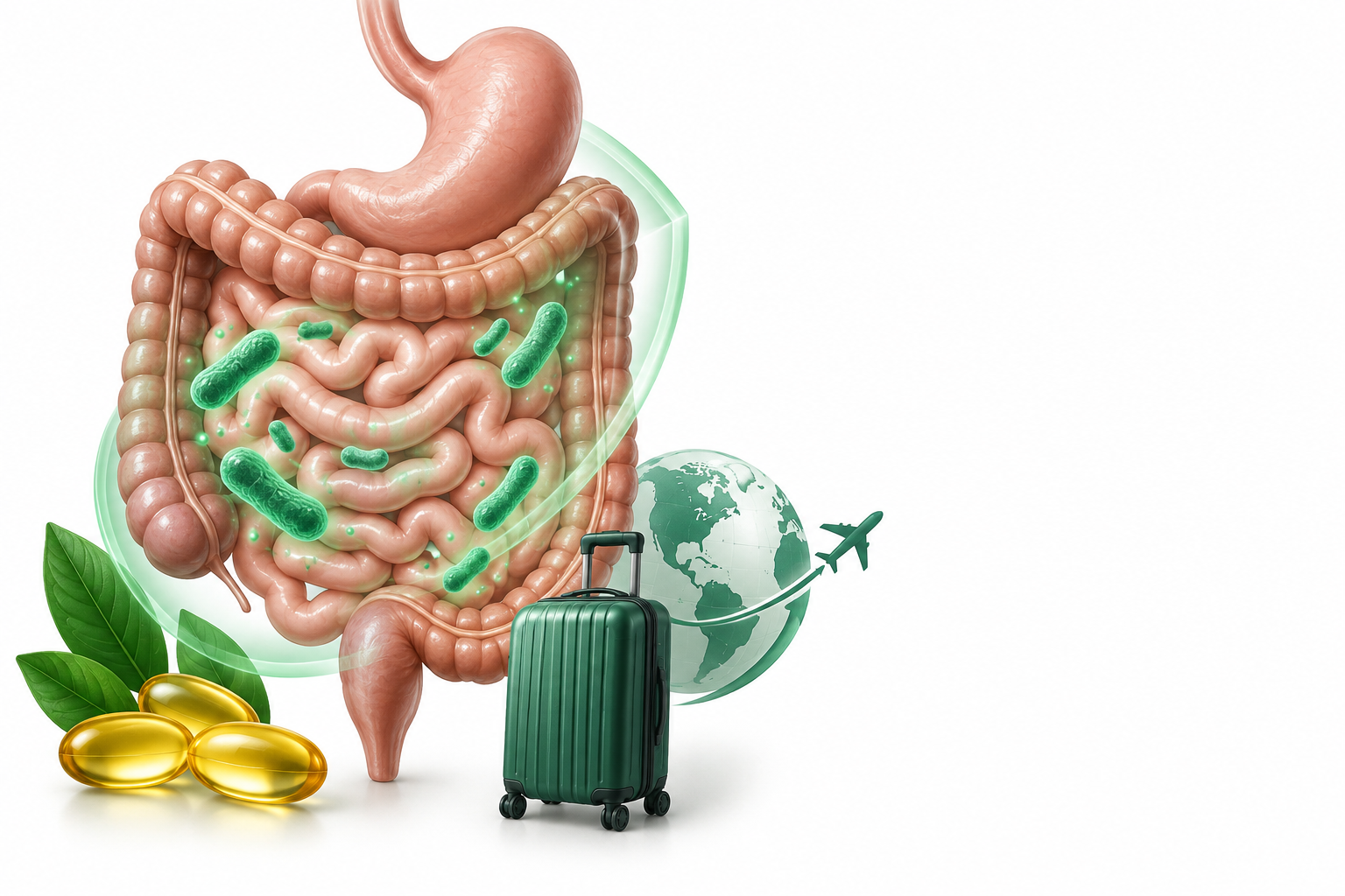 عصية لبنية رامنوساس ج ج، أحماض أوميجا 3 الدهنية المتعددة غير المشبعة | Lactobacillus Rhamnosus GG, Omega 3 Polyunsaturated Fatty Acids — رسم توضيحي لفئة إسهال المسافرين