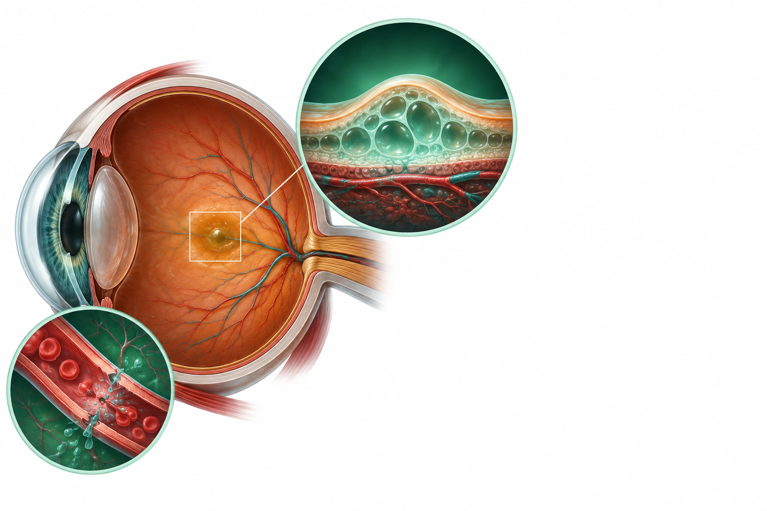فلوسينولون للعين | Fluocinolone Ophthalmic — رسم توضيحي لفئة وذمة البقعة الصفراء السكرية