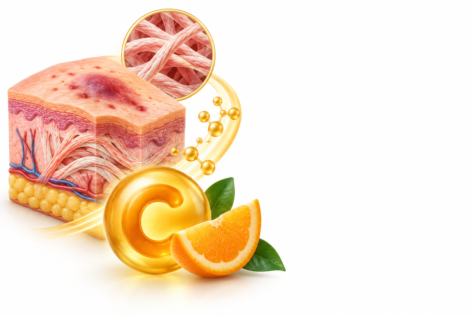 فيتامين ج (حمض الأسكوربيك) | Vitamin C (Ascorbic Acid) — رسم توضيحي لفئة إسقربوط