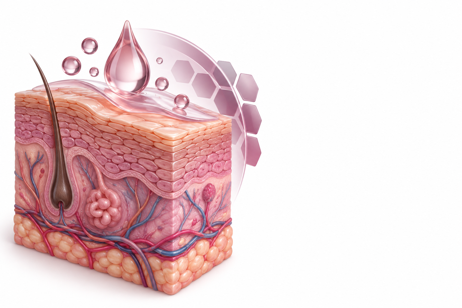 زيت بارافين، دايميثيكون، بانثينول، زيت سمسمم، شمع | paraffin oil, dimethicone, panthenol, sesame oil, wax — رسم توضيحي لفئة جلد