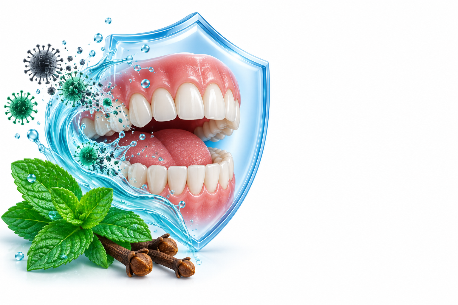 كلورهيكسيدين،كوكو بيتين،فلور،النعناع الفلفلي،قرنفل | chlorhexidine, coco betaine, fluorine, mentha piperita, syzygium aromaticum — رسم توضيحي لفئة مطهر