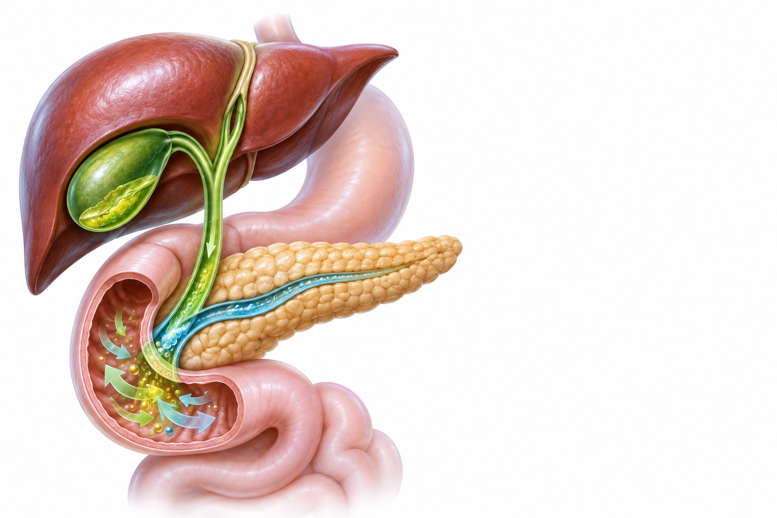 ازينتامايد، البنكرياتين (انزيمات البنكرياس) | Azintamide, Pancreatin — رسم توضيحي لفئة قناة الصفراء