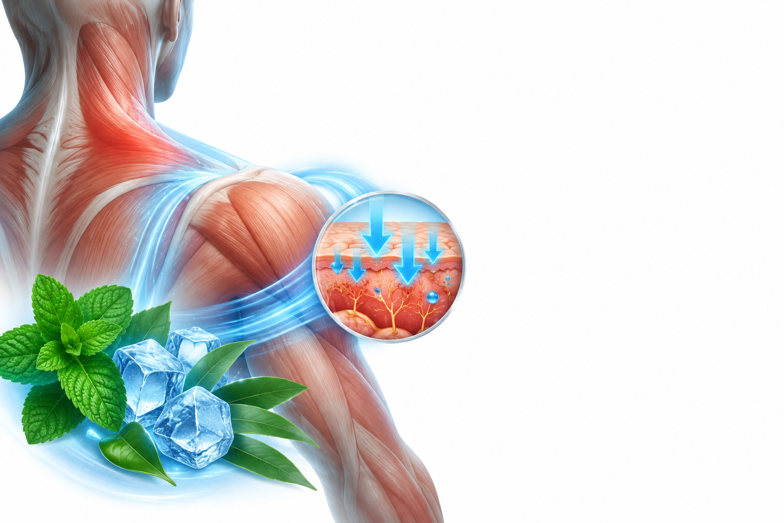 كافور، منتول، ميثيل نيكوتينات، ميثيل ساليسيلات | Camphor, Menthol, Methyl nicotinate, Methyl salicylate — رسم توضيحي لفئة التواء