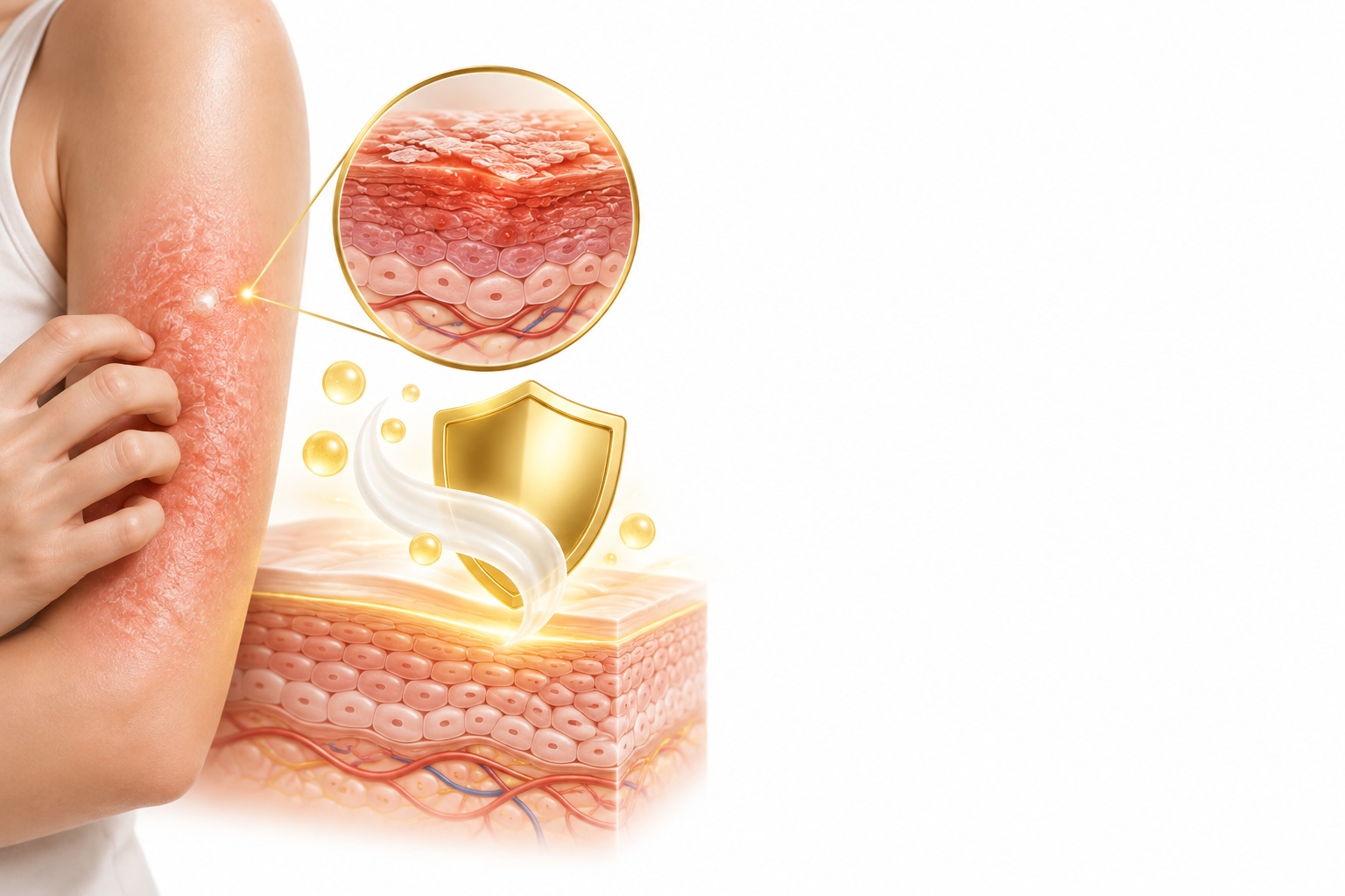 ديكساميثازون | Dexamethasone — رسم توضيحي لفئة التهاب الجلد التأتبي