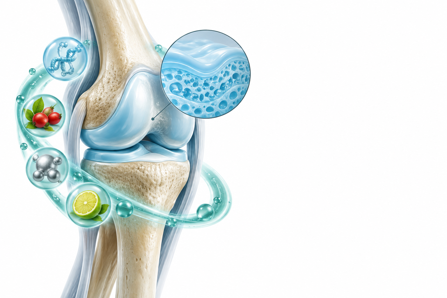هيدروليزات الجيلاتين (كولاجين)، خلاصة ثمر الورد، سيلينيوم، فيتامين ج | Gelatin (collagen) hydrolysate, rosehip extract, selenium, vitamin c — رسم توضيحي لفئة غضاريف