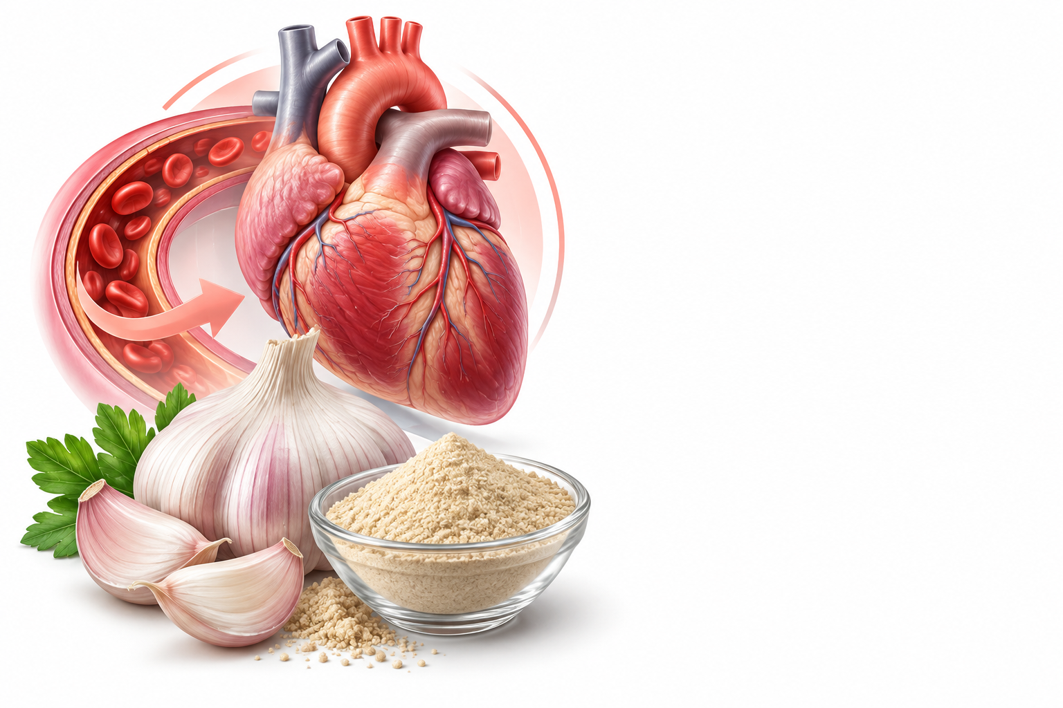 بودرة الثوم المجفف | Dried Garlic Powder — رسم توضيحي لفئة طب بديل