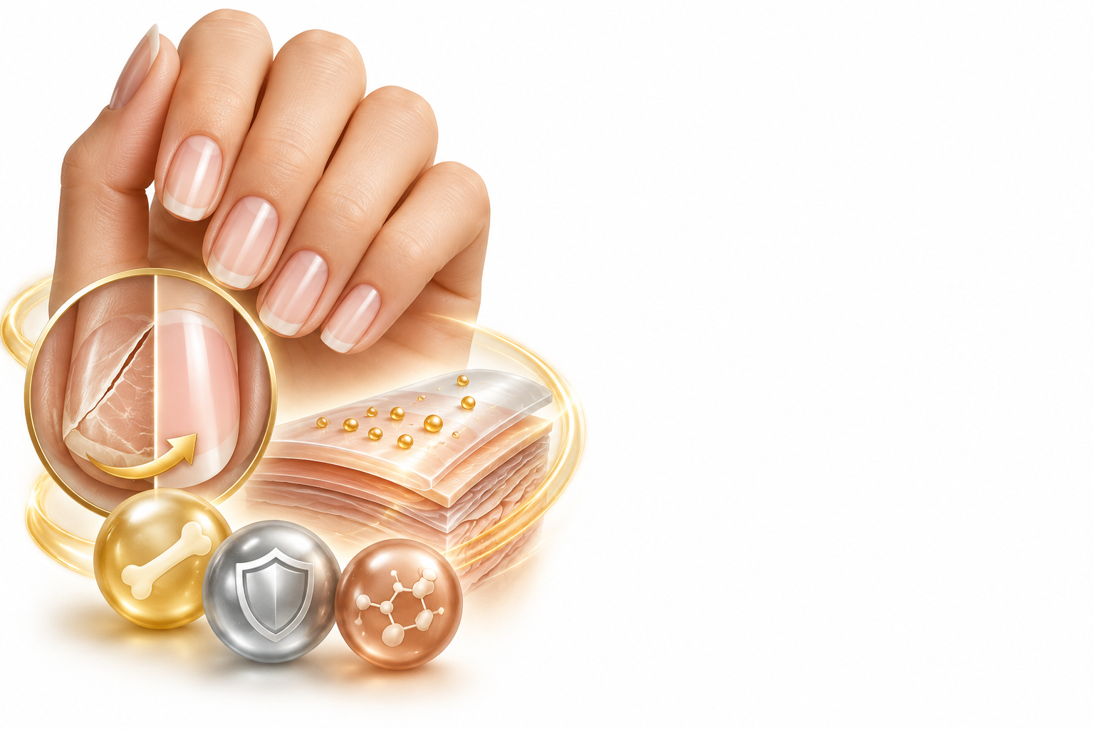 كالسيوم , زنك , مغنيسيوم | Calcium, Zinc, Magnesium — رسم توضيحي لفئة تشقق الاظافر