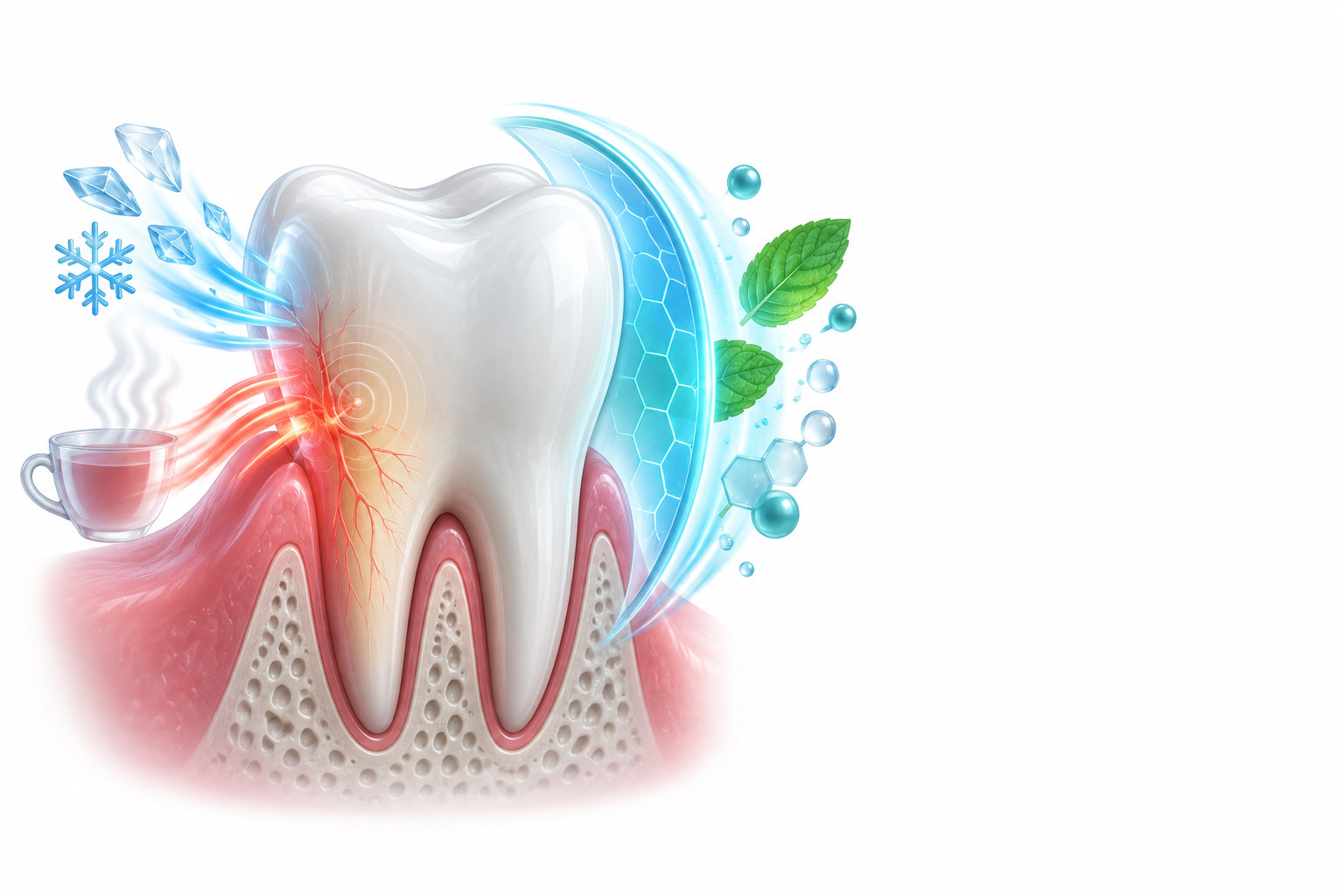 بنزوكايين، سيتيل بيريدينيوم، مينثول، كلوريد الزنك موضعي | Benzocaine, Cetylpyridinium, Menthol, Zinc Chloride Topical — رسم توضيحي لفئة حساسية الأسنان
