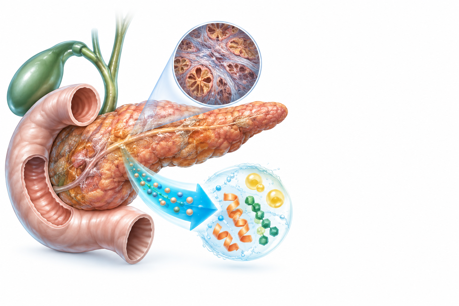 حمض ديهيدروكوليك، بنكرياتين، سيليلوز | Dehydrocholic acid, pancreatin, cellulose — رسم توضيحي لفئة التهاب البنكرياس المزمن