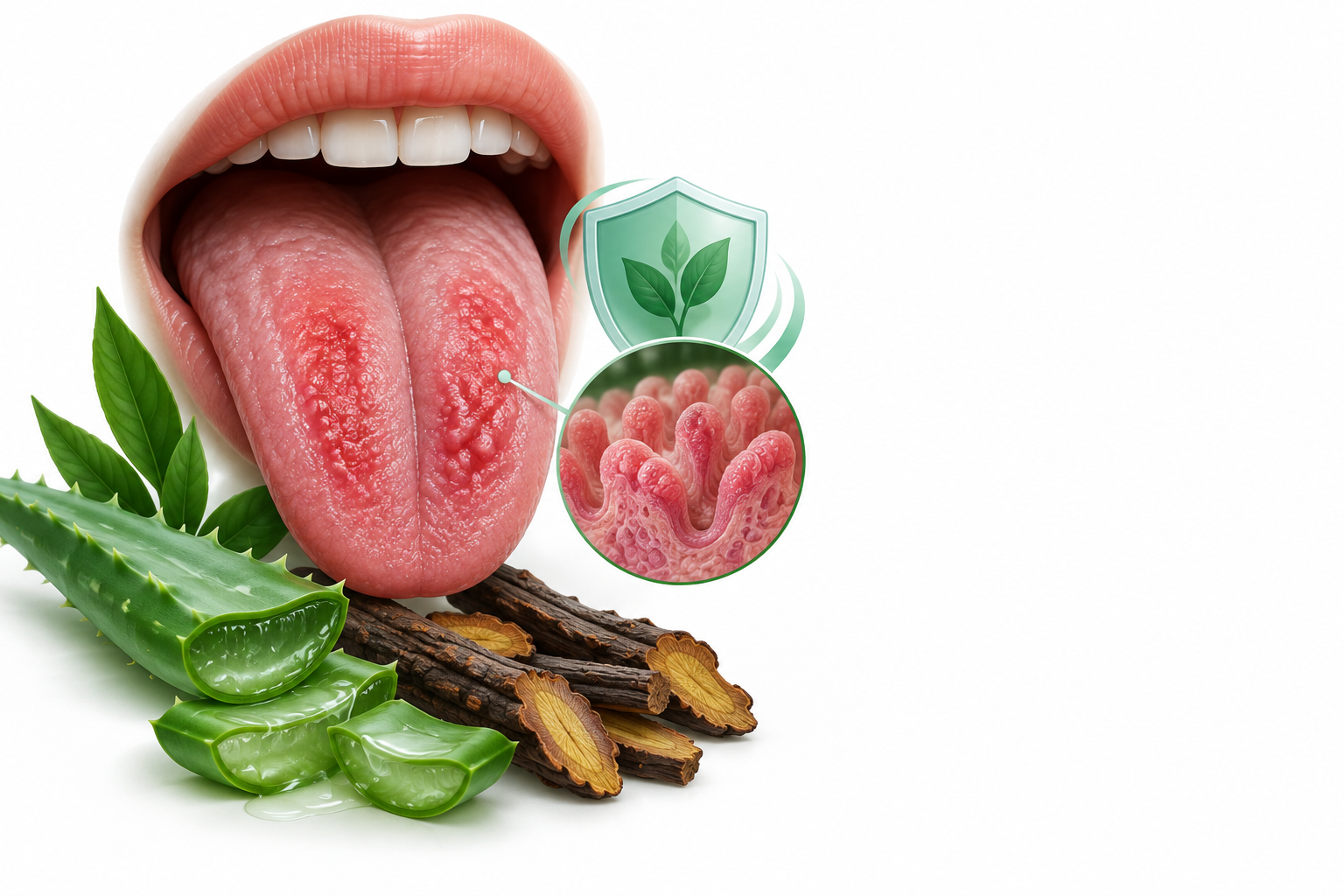 جلايكوسيد الانثراكينون، حمض الساليسيليك | Anthraquinone Glycosides, Salicylic Acid — رسم توضيحي لفئة التهاب اللسان