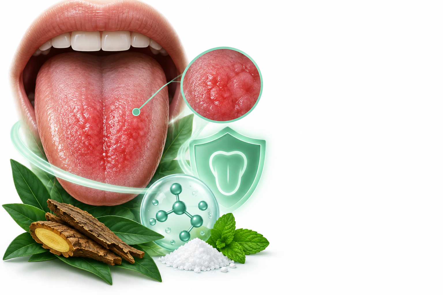 أمينوأكريدين، ليدوكائين | aminoacridine, lidocaine — رسم توضيحي لفئة التهاب اللسان