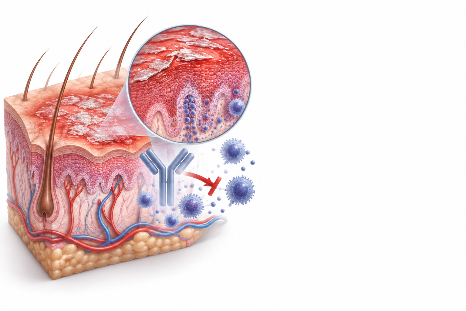 حمض السالساليك | Salicylic Acid — رسم توضيحي لفئة نخالية حمراء شعرية