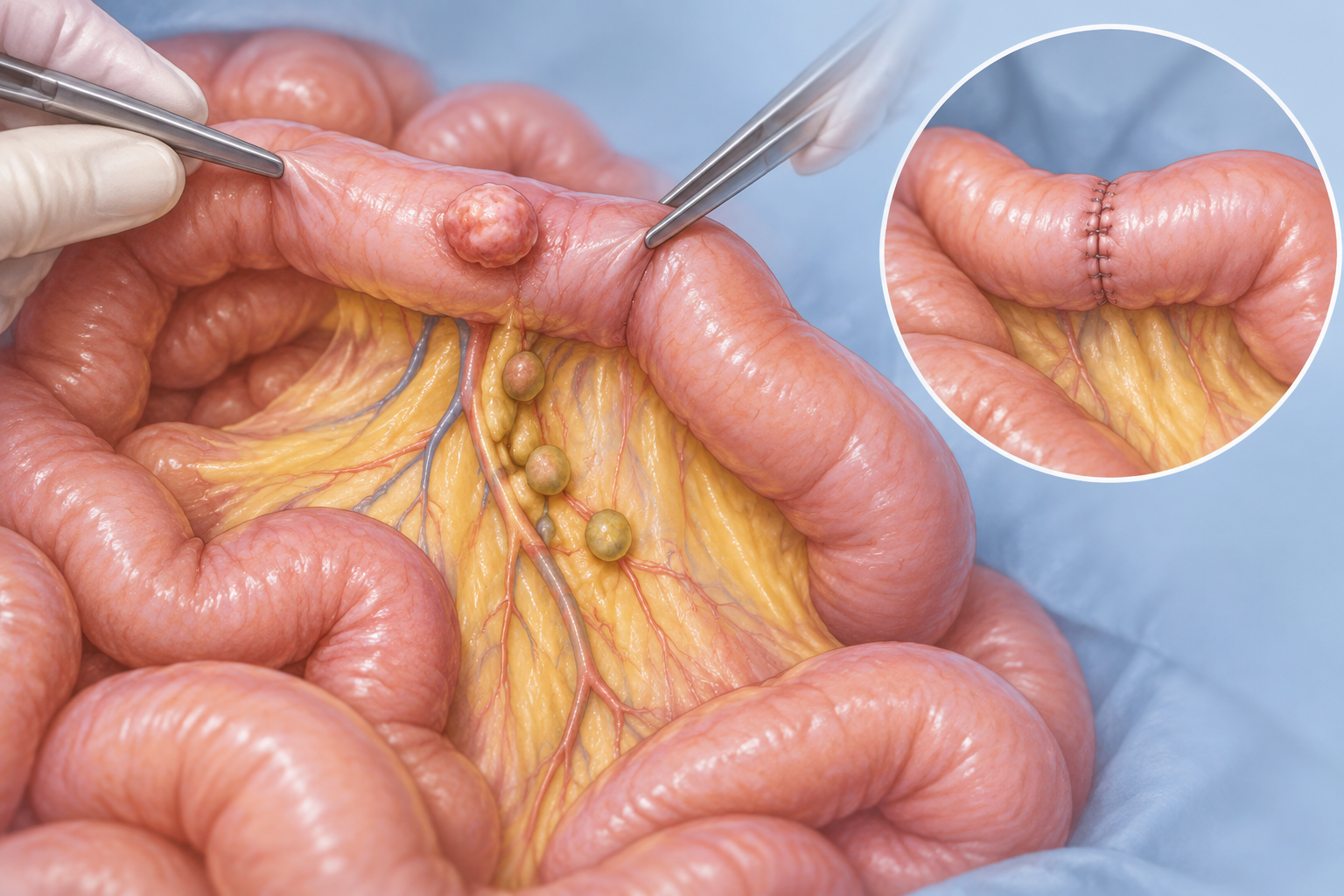 استئصال الورم السرطاوي المعوي (Carcinoid) — صورة توضيحية للإجراء