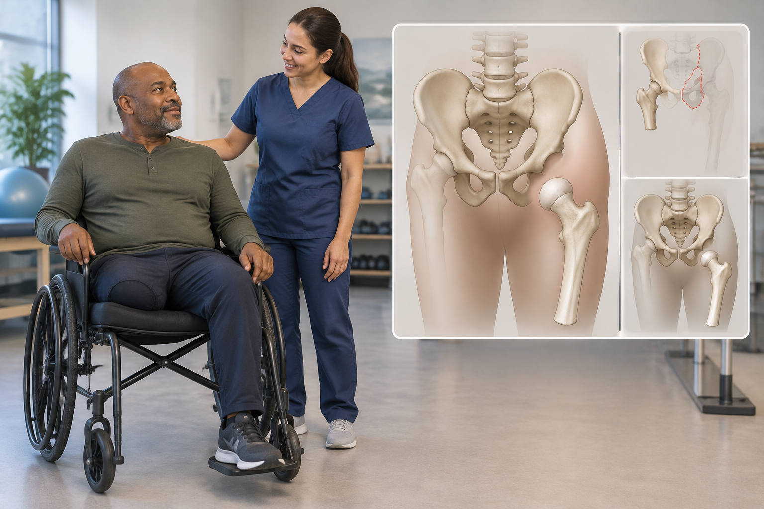 جراحة بتر مفصل الورك (Hip disarticulation) — صورة توضيحية للإجراء